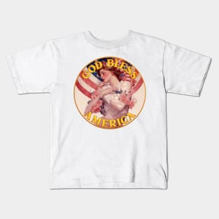 God Bless America with Lady Liberty Kids T-Shirt